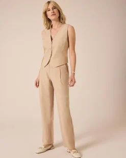 Clearance Weste mit Leinen Jacken & Mäntel