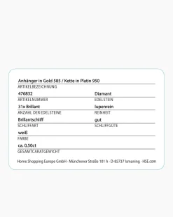 Sale Zopfkette + Brillantanhänger 0,50 ct Halsketten & Colliers