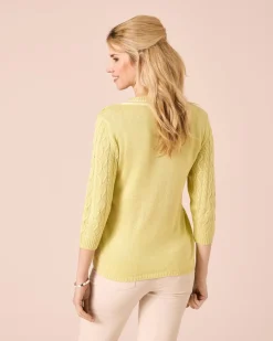 Zopfpullover mit V-Ausschnitt Strickware